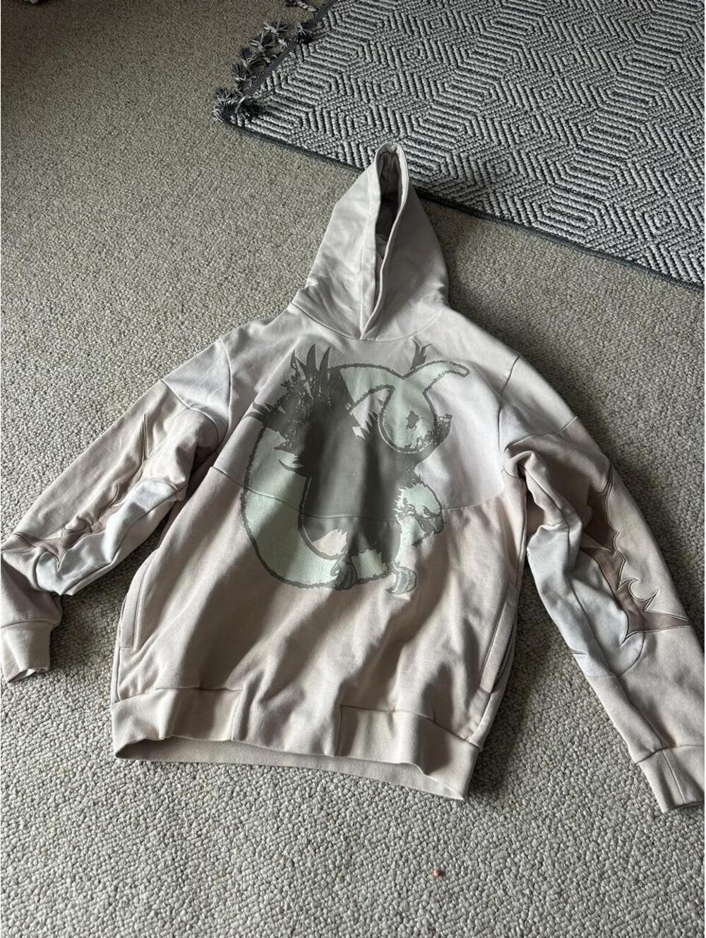 Cookies cream hoodie with green graphic,